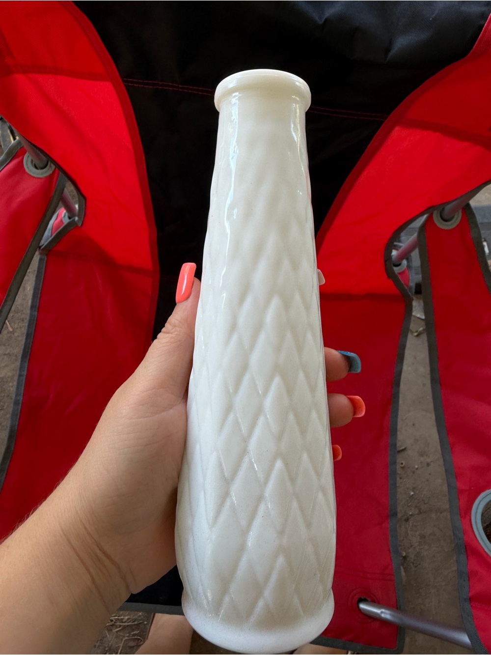 White Textured Ceramic Vase - Home Accents